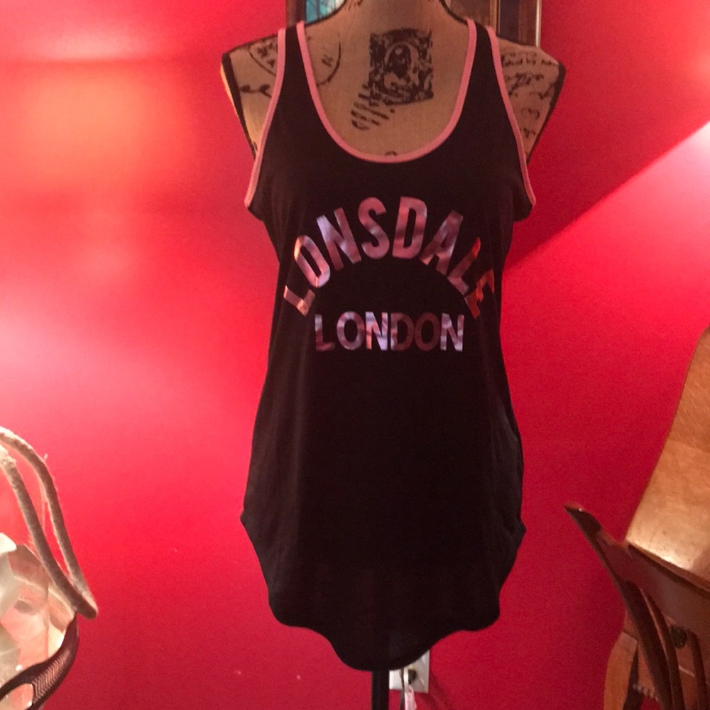 Lonsdale London Black/Pink Tanktop